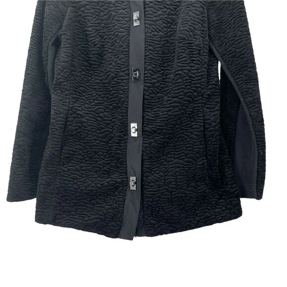 Carol Anderson By Invitation Black Faux Fur Jacket Size S Turn Lock Classic Chic - Picture 4 of 12